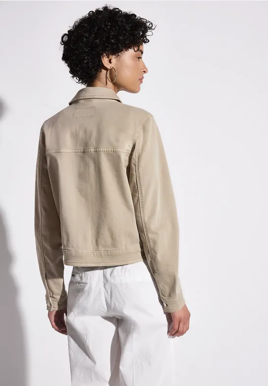 STREET-ONE Denim jack met borstzakken voor dames in Beige | STREET-ONE