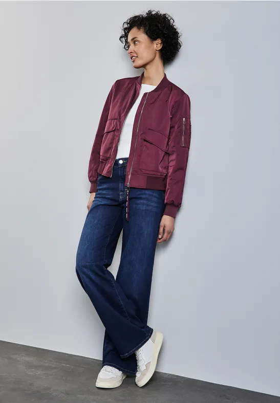 STREET-ONE Seidig glänzender Blouson für Damen in Rot STREET-ONE