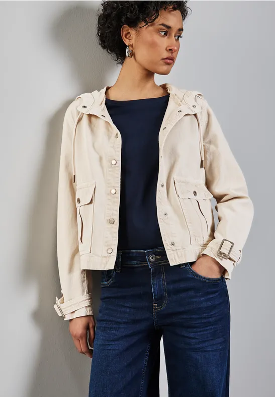 Street One Beige Jeansjacken Damen STREET-ONE Leichte Jeansjacke
