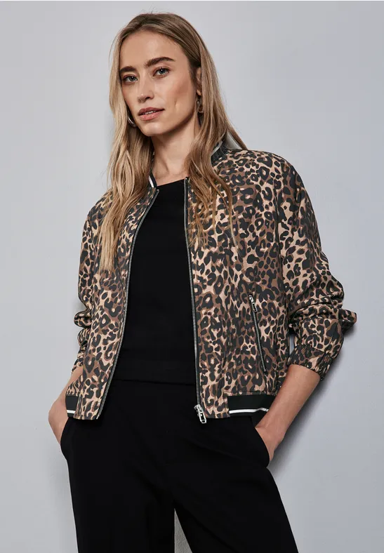 Blouson mit Leomuster für Damen in Braun Blouson mit Leomuster für Damen in Braun