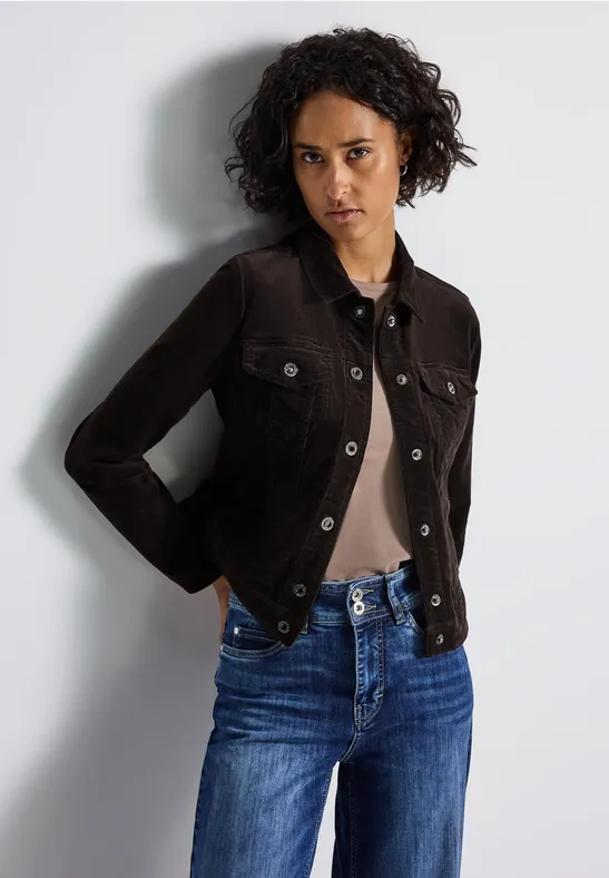STREET-ONE Mini-Cord Jacke für Damen in Braun STREET-ONE
