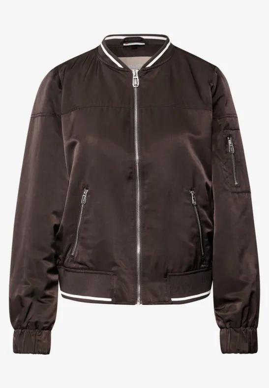 Gedessineerde blouson voor dames in Bruin