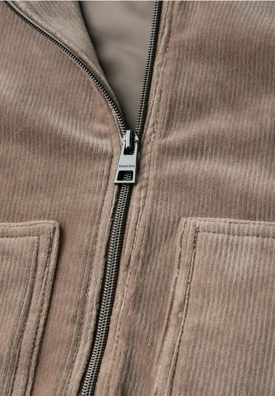 Kort teddyjack voor dames in Beige