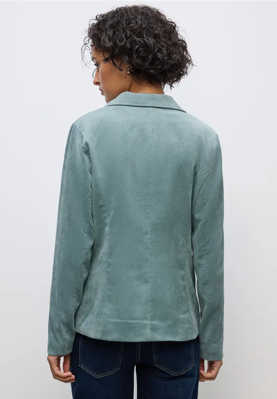 Veste Ouverte En Velours Street One - Blazer Femme Vert Fumé Profond | Style Décontracté Et élégant