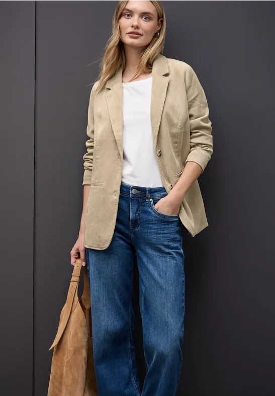 Casual Long Blazer für Damen in Blau