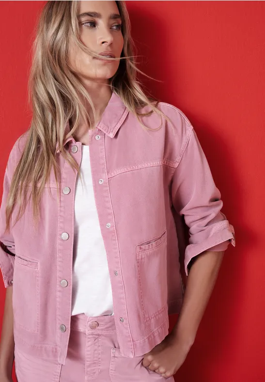 STREET-ONE Denim jack in een roze wassing voor dames in Pink