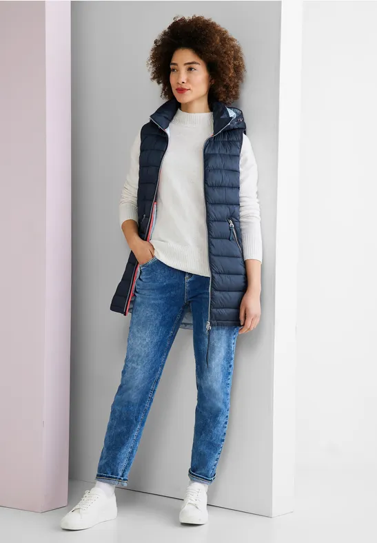 Lange bodywarmer met capuchon - zwart - Dame - 35.00 Lange bodywarmer met capuchon - zwart - Dame - 35.00