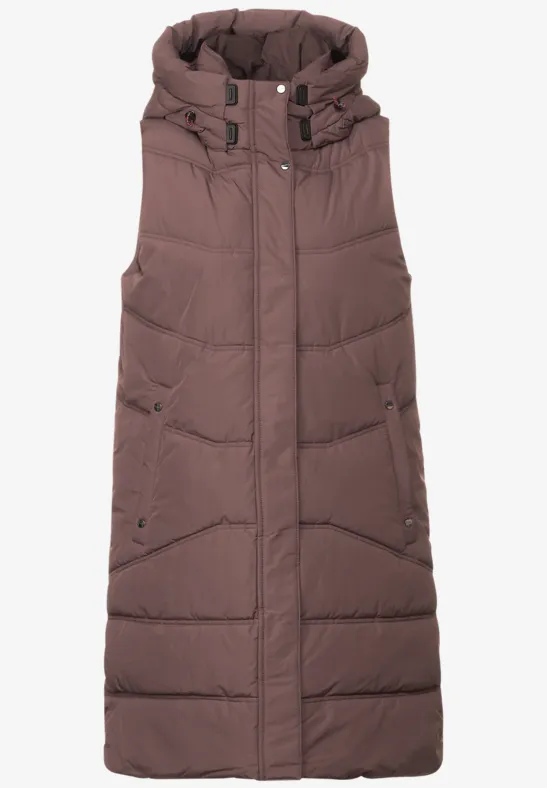 Street One Weste Daunenweste Lang Grau STREET-ONE Teflon Long