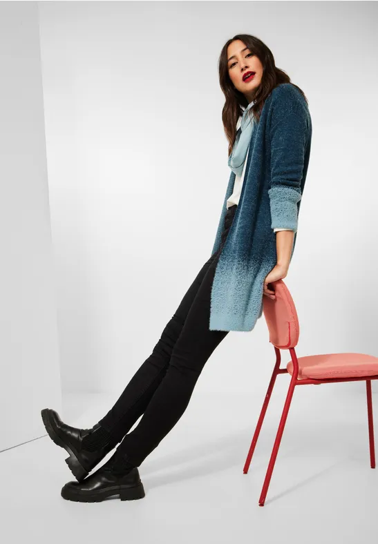 Cecil 2515569 Cardigan En Fil à Plumes, Noir, XXL Femme Dès