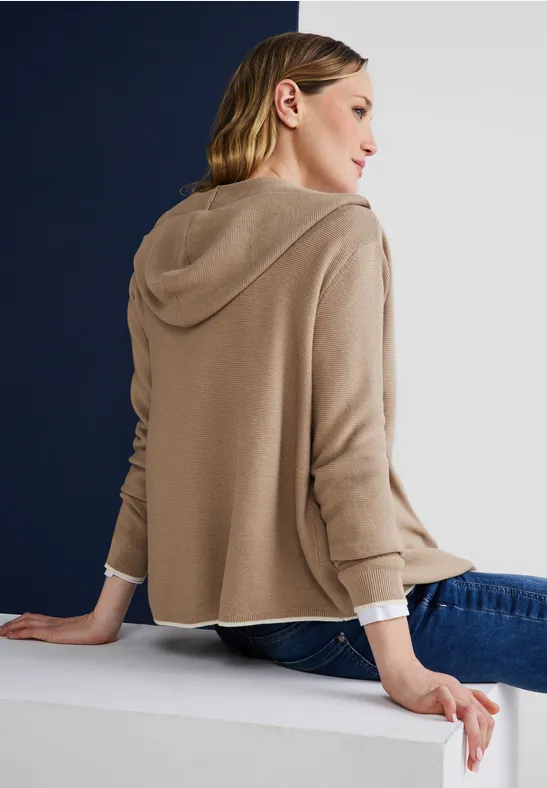 STREET-ONE Cardigan in Unifarbe für Damen in Beige STREET-ONE