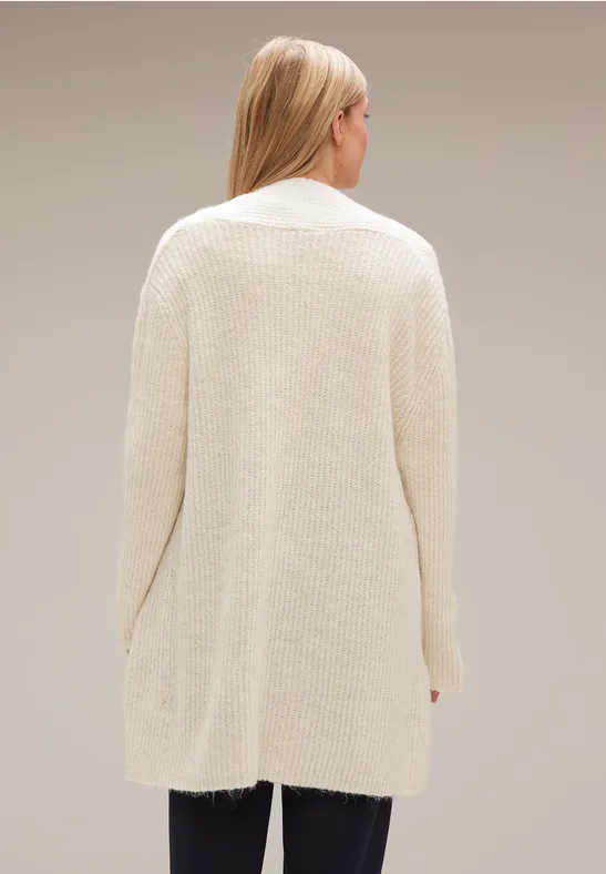 STREET-ONE Flauschiger Cardigan für Damen in Weiß STREET-ONE