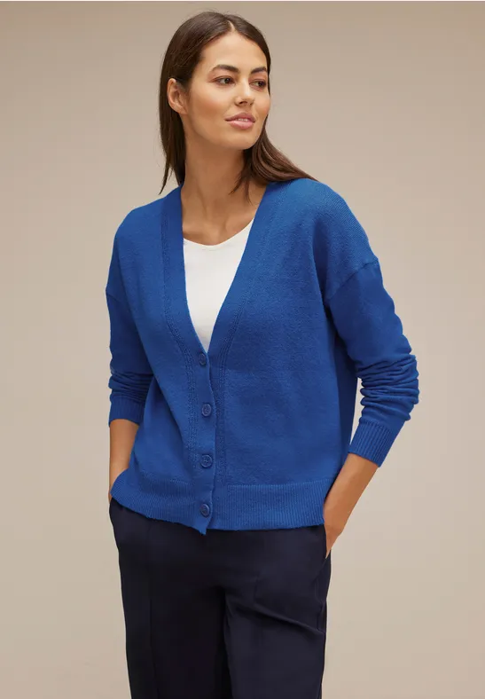 STREET-ONE Cardigan mit Knopfleiste für Damen in Blau STREET-ONE
