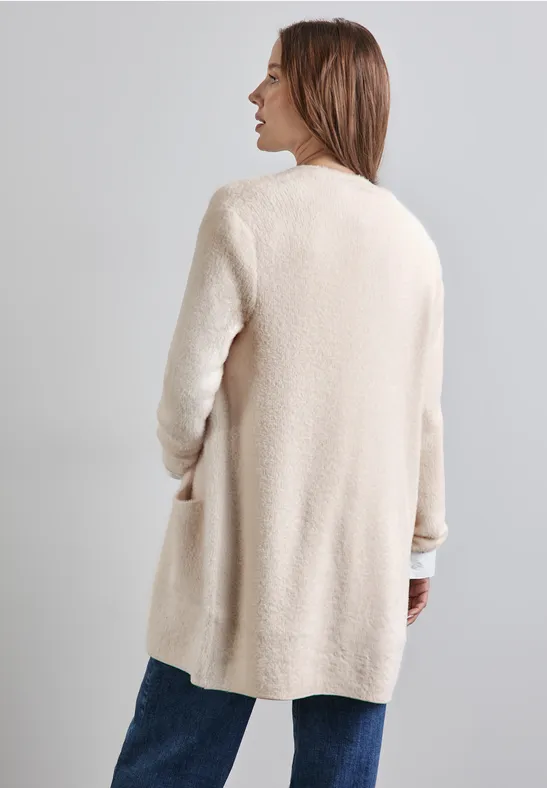 STREET-ONE Federgarn-Cardigan für Damen in Weiß STREET-ONE