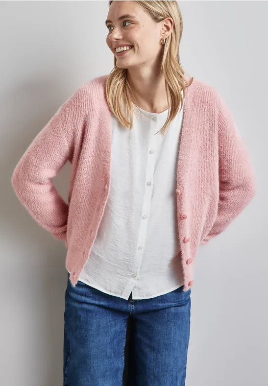 STREET-ONE Federgarn-Cardigan für Damen in Rosa STREET-ONE