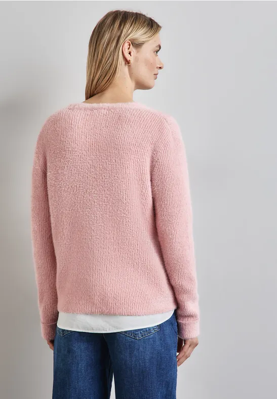 Street One Damen Federgarn-Cardigan – Lange Strickjacke Mit Taschen, Weicher Mix, Offen Tragbar