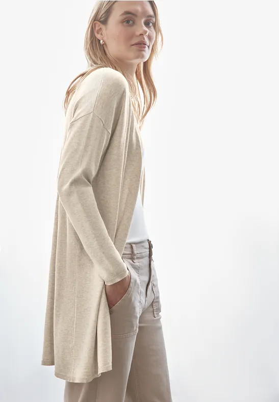STREET-ONE Langer Cardigan für Damen in Beige STREET-ONE