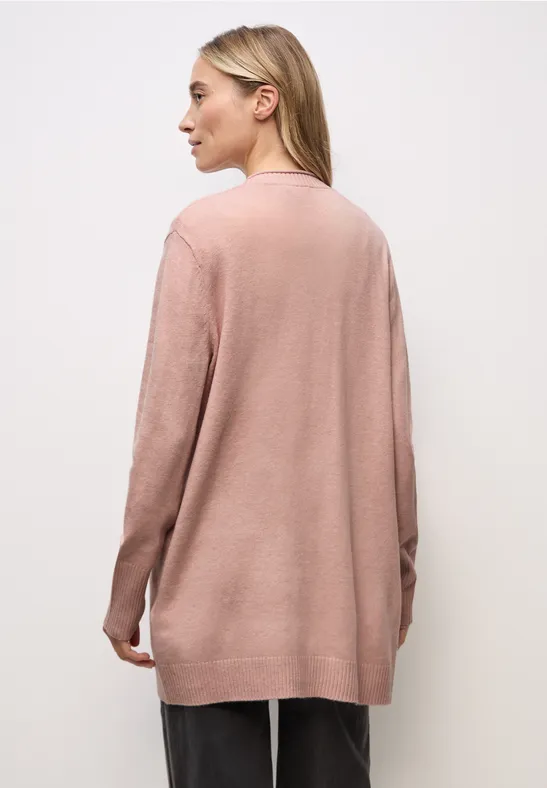 STREET-ONE Cosy Cardigan mit Rollkante für Damen in Rosa STREET-ONE