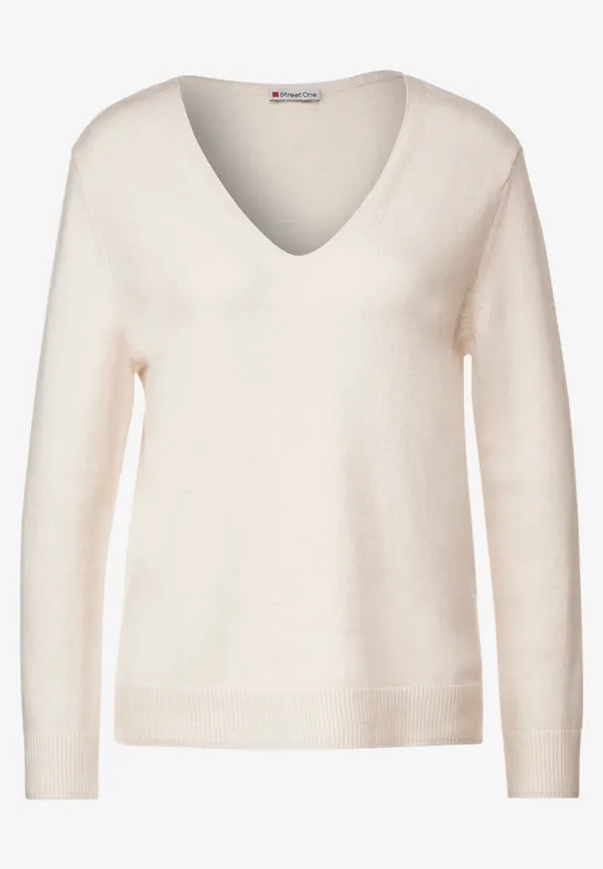 Witte Trui Met V Hals Witte Trui V Hals Dames Kasjmier Trui Met V