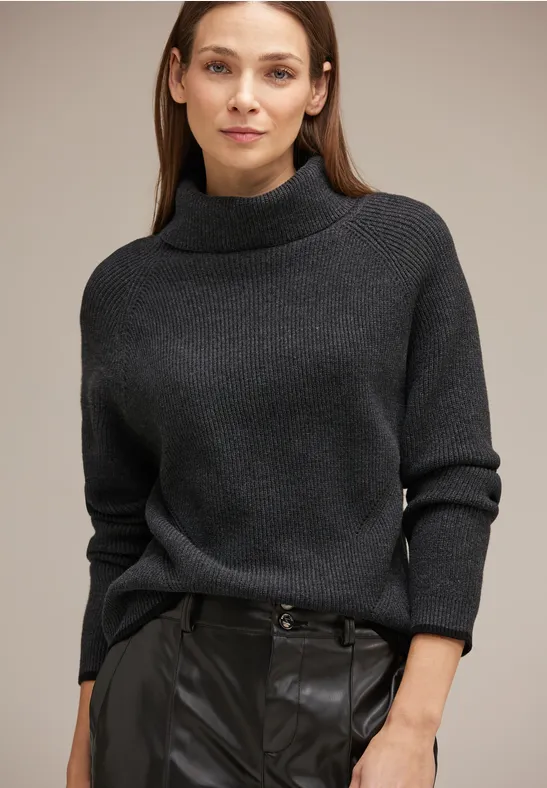 STREET-ONE Rollkragenpullover für Damen in Grau STREET-ONE