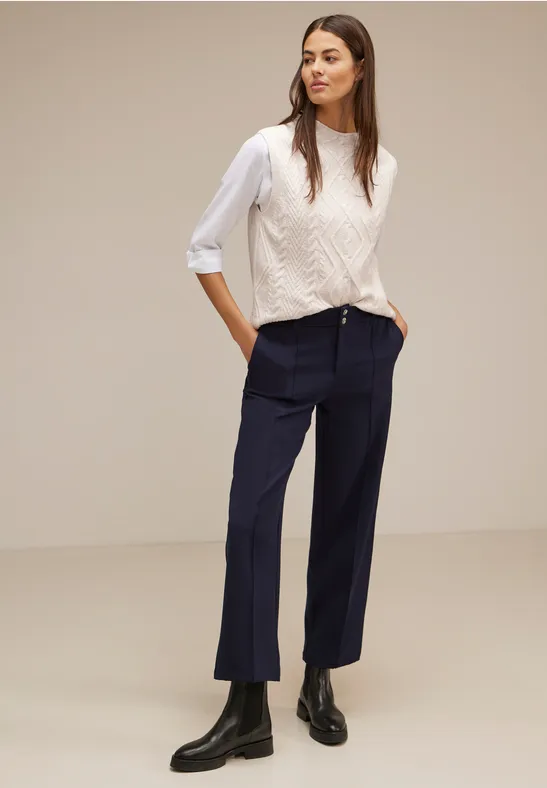 Polo Femme Sans Manches Coton Stretch Marine | tbs