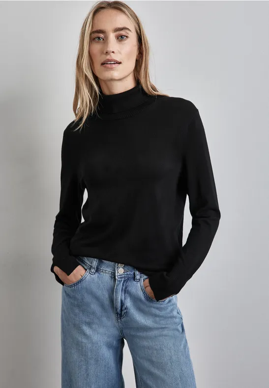 Street One Zwarte Basic Trui Dames Street One Shirts Voor Dames