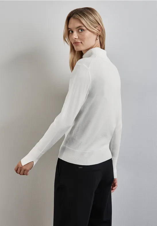 Rollkragen Pullover Pullover Damen Offwhite STREET-ONE Basic