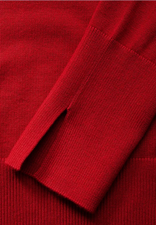STREET-ONE Basic Rollkragen-Pullover für Damen in Rot STREET-ONE