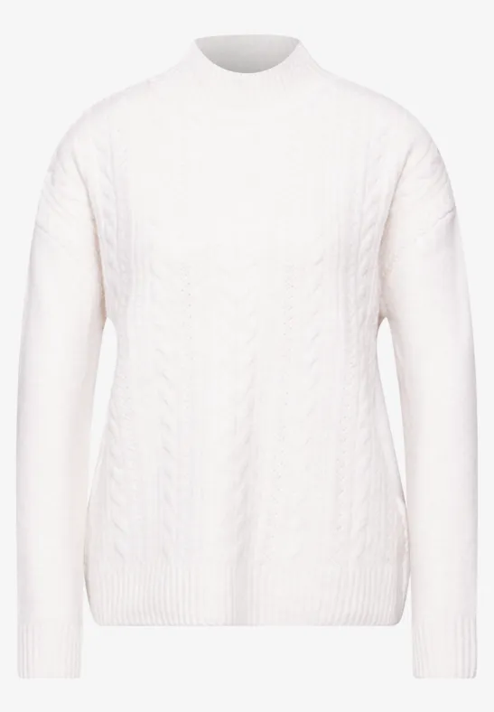 Knit Sweater Weisser Strickpulli Strick Pullover Weiß Runder