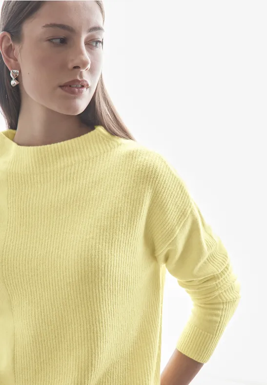 STREET-ONE Pullover mit Strukturmix für Damen in Gelb STREET-ONE