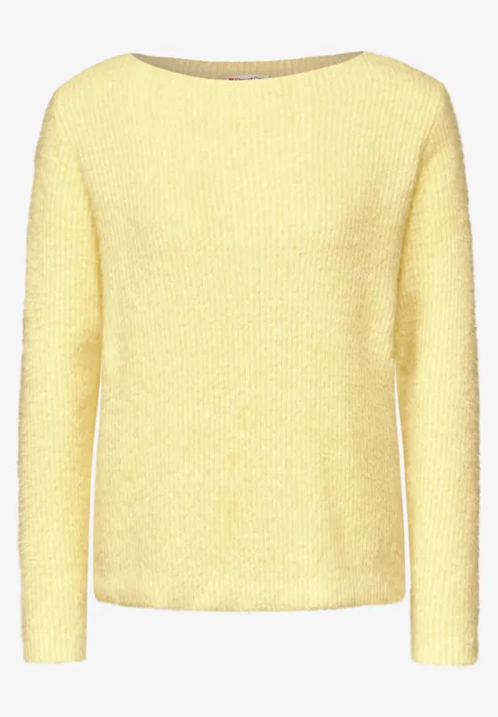 Federgarn Pullover Damen Gelber Pullover Street One STREET-ONE