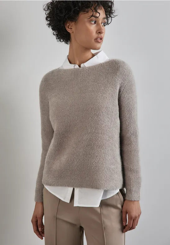 Pulli Damen Strickpullover Damen Creme Kaschmir Pullover