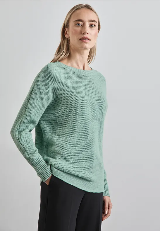 Pull Tricot Femme Street One - Doux Et Confortable Avec Fentes Latérales Et Bande Taille