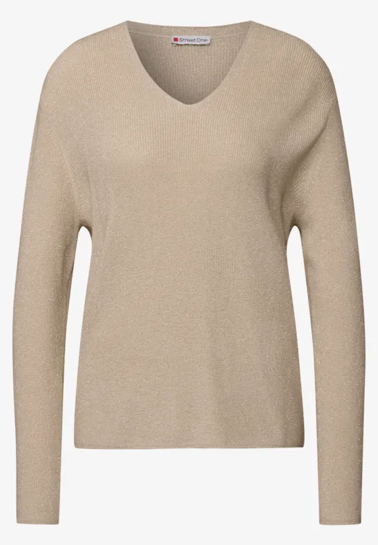 STREET-ONE Glitzernder Pullover für Damen in Beige STREET-ONE