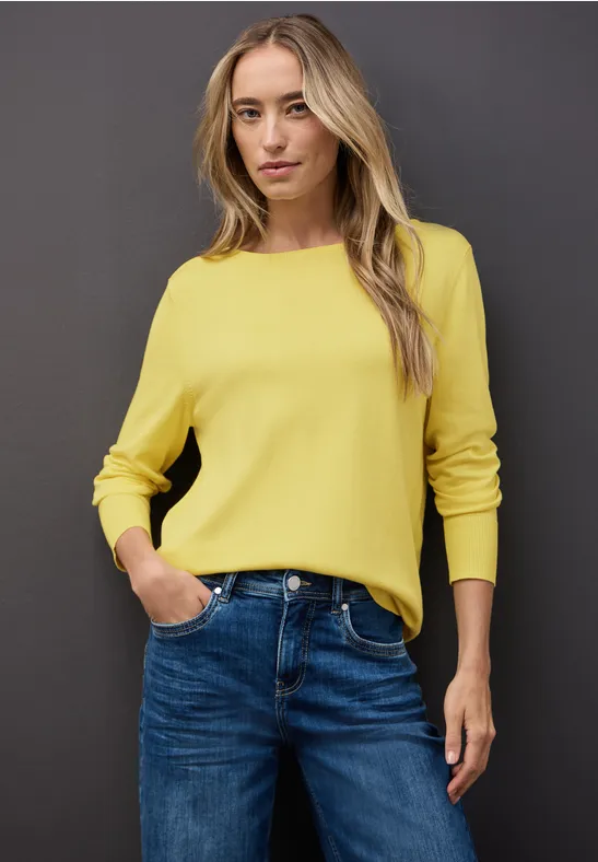 Jeans Street One Gelber Pullover Federgarn Pullover Street One