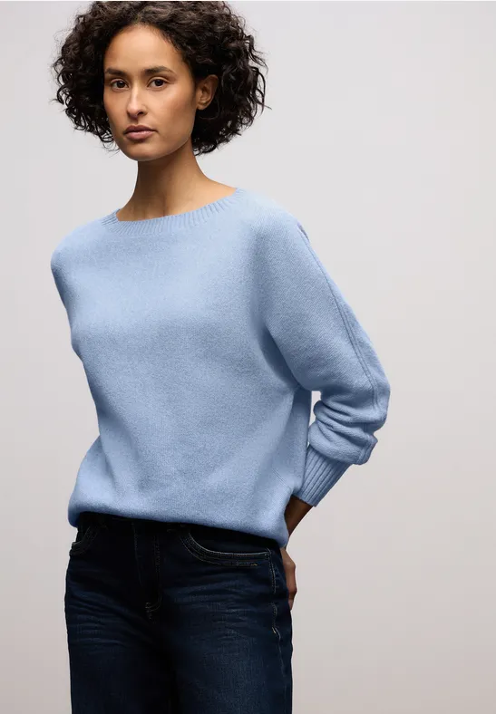 Street One Cosy Dolman Pullover Frosted Blue Mel. 38