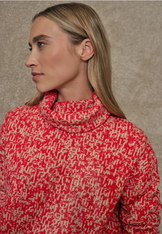Street One Damen Two Tone Pullover – Strickpulli Mit Rollkragen In Weichem Baumwollmix