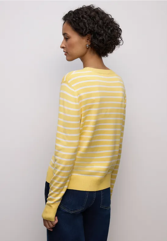 Pull col montant de marque Bershka ,Jaune-Multicolore, Rayure horizontal, Taille S - Vêtements