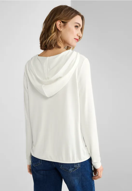 T-shirt à Capuche Femme Manches Courtes - Haut Long Ample Décontracté Pour L'été, Couleur Unie