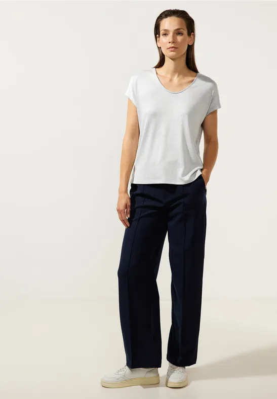 Street One Ltd QR Maglietta Comfort Donna 2 Colori – Deep Blue Melange – Taglia 44