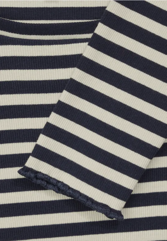 STREET-ONE Gestreept shirt voor dames in Blauw|Beige STREET-ONE