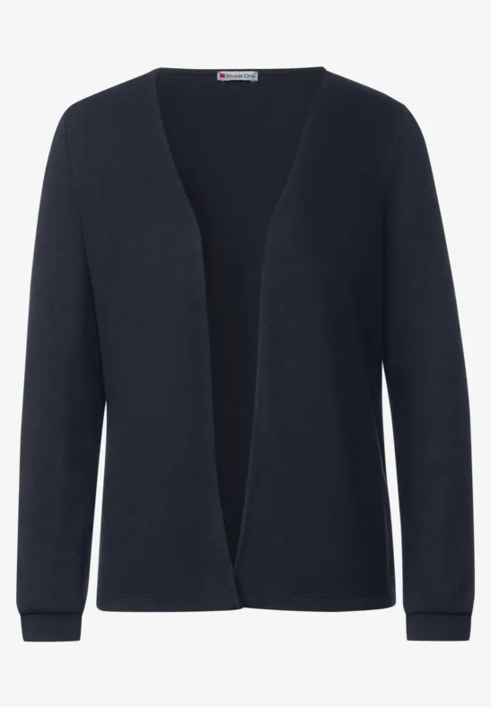 Cardigan Street One Studio En Maille Côtelée Douce Pour Femme - Coupe Courte, Col V, Boutonnage Devant