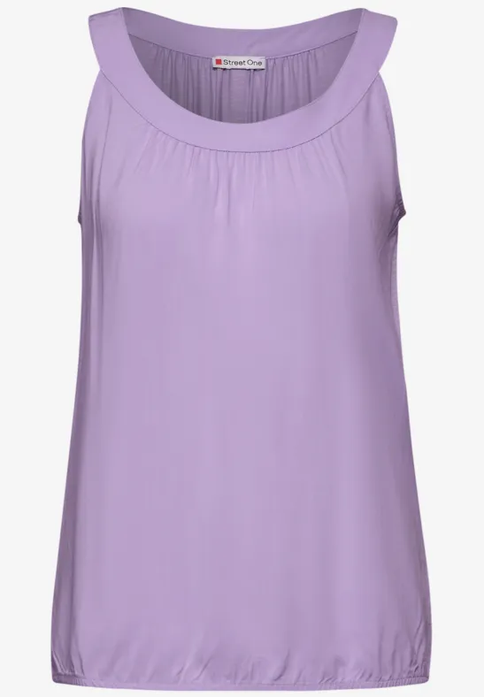 Street One Damen T-Shirt 'smell Of Lavender' - Gestreift, Leinen-Optik, Gr. 40
