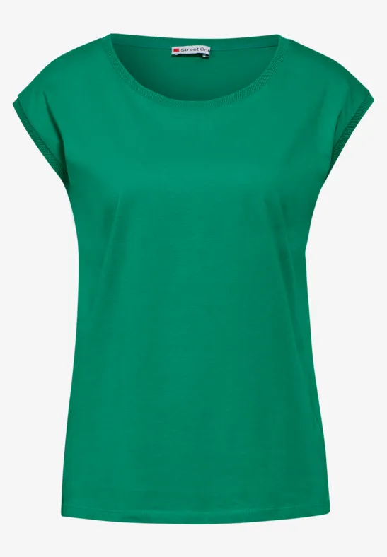 T-shirt Femme Street One Col Bateau - Manches 3/4, Couleur Unie, Jersey Confortable, Basique élégant