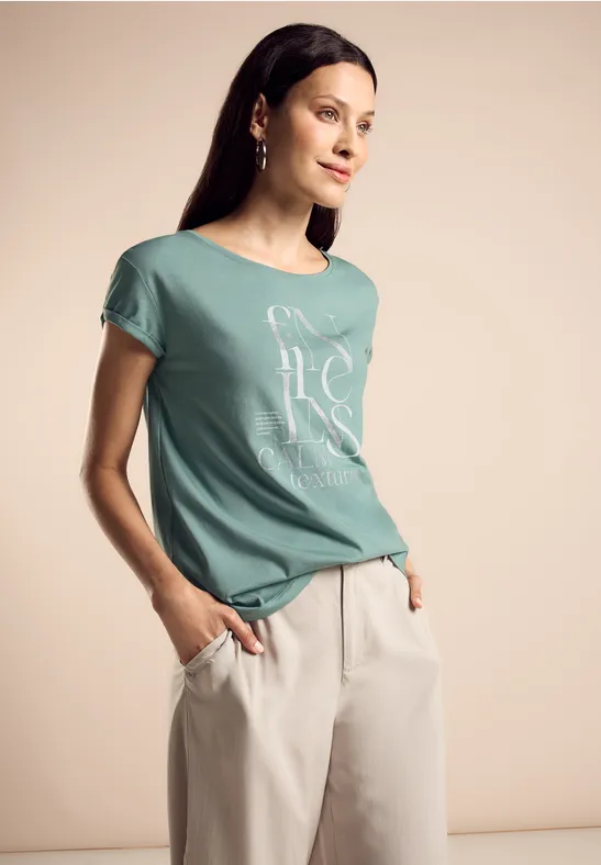 Street One T-Shirt Donna Con Stampa In Pellicola, Girocollo, Maniche Corte, In Morbido Cotone - 4