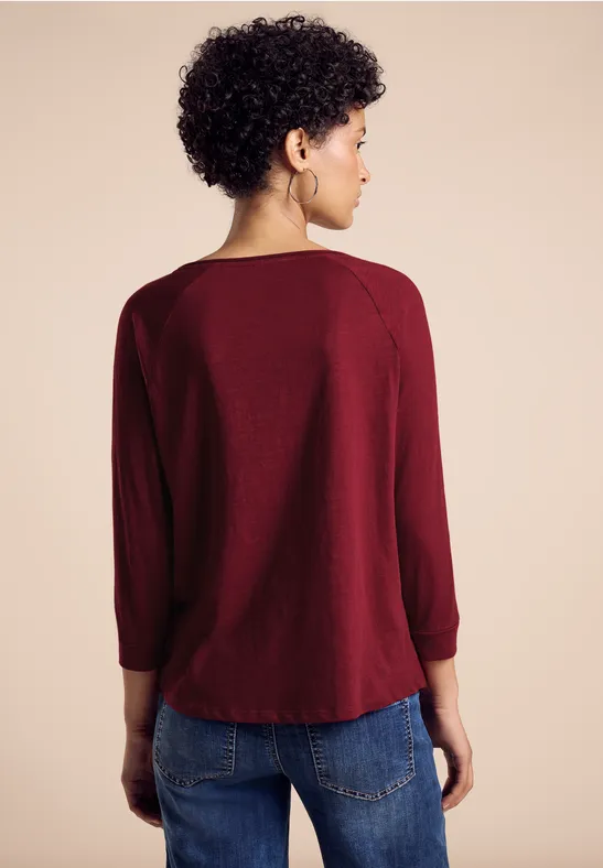 STREET-ONE Shirt mit 3/4-Arm für Damen in Rot - MINA | STREET-ONE