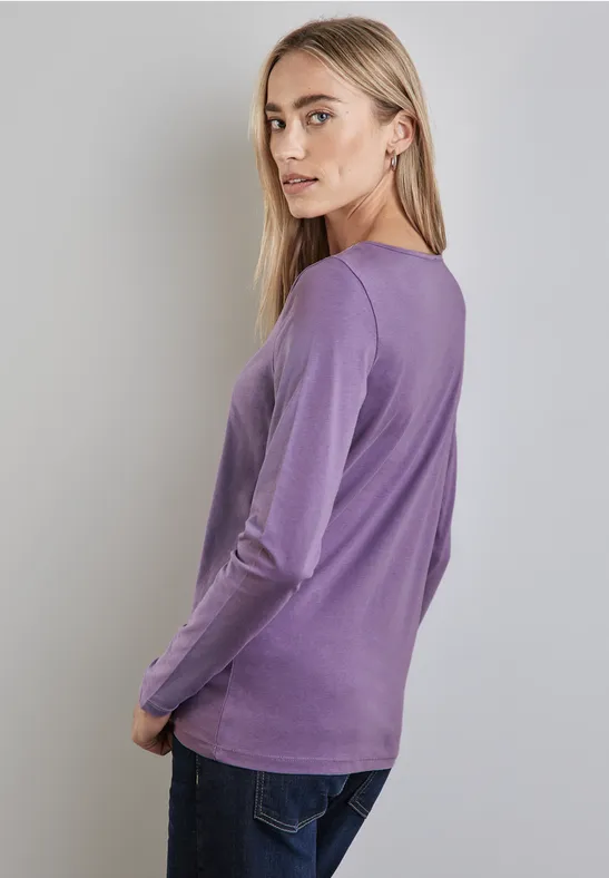 STREET-ONE Basic shirt met lange mouwen voor dames in Paars