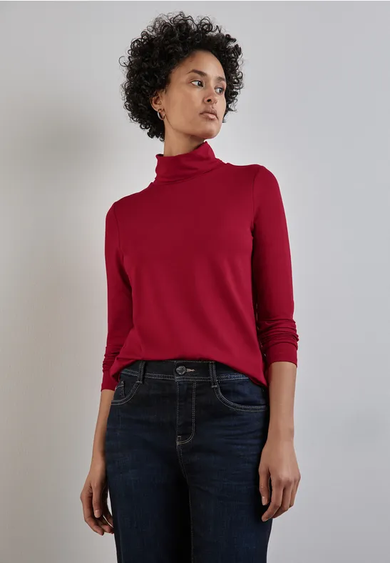 STREET-ONE Shirt mit Rollkragen für Damen in Rot STREET-ONE
