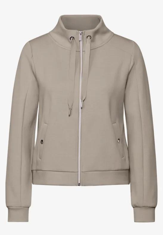 STREET-ONE Leichte Sweatjacke für Damen in Beige STREET-ONE