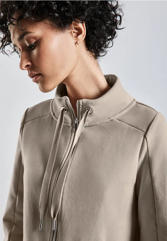 Hoodie Leichte Sweatjacke Damen Ohne Kapuze Damen Sweatjacke