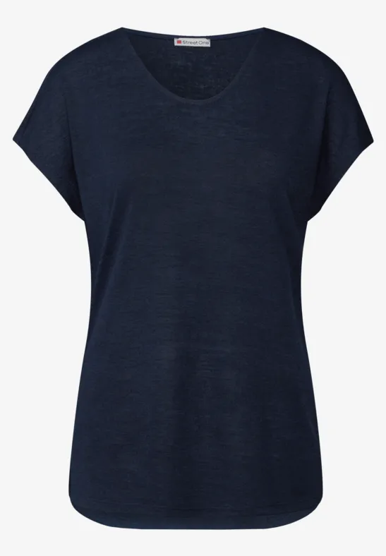 Street One Damen Leinenshirt – Leichtes Blusenshirt Mit Rundhals Für Business & Freizeit